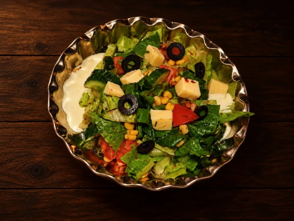 Armenian salad with cheese and herbs